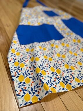 Blue & Lemon Print Kitchen Apron